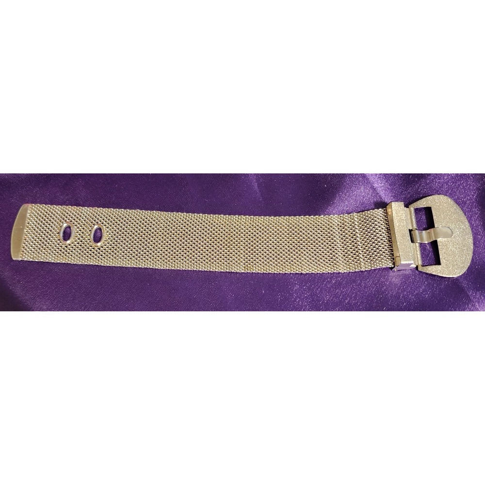 Vintage Wide Mesh Belt Buckle Bracelet Cuff  Size 6.5 - Picture 9 of 9